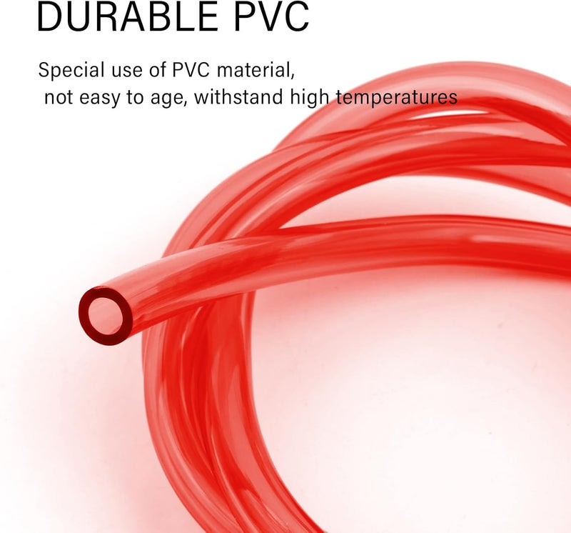 Figpade ID 5mm x OD 8mm Motorcycle Fuel Line Hose,Flexible Fuel Hose with Anti-aging PVC for Fuels Gas Transportation,Professional Gas Line Hoses for Motorcycle Petrol Diesel System (Red) - Image 3